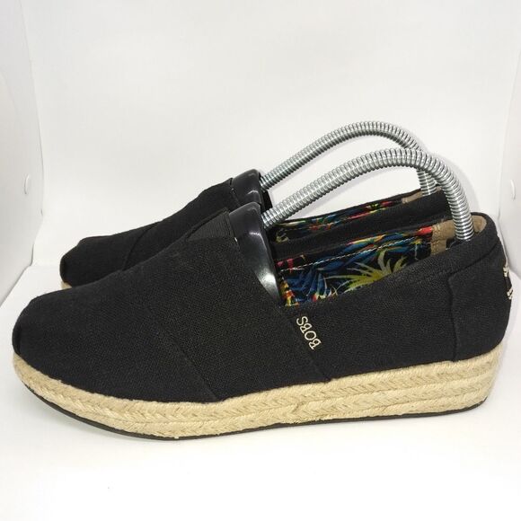 Bobs By Skechers Highlight High‎ Jinx Espadrilles Women's Size 9.5 Black, Tan - Picture 1 of 8